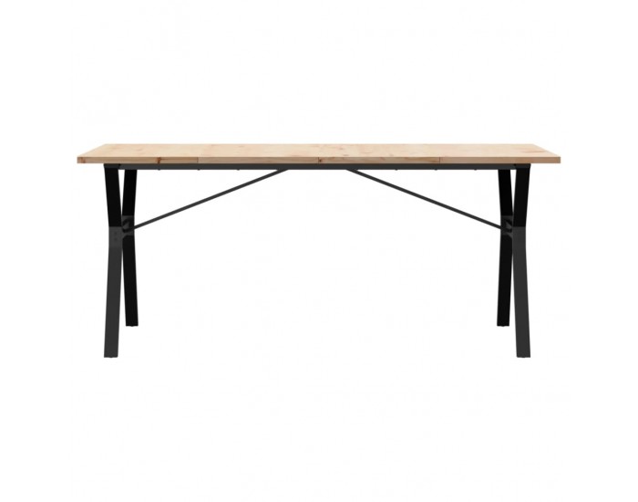 Sonata H Трапезна маса Y-образна рамка 180x90x75,5 см бор масив и чугун