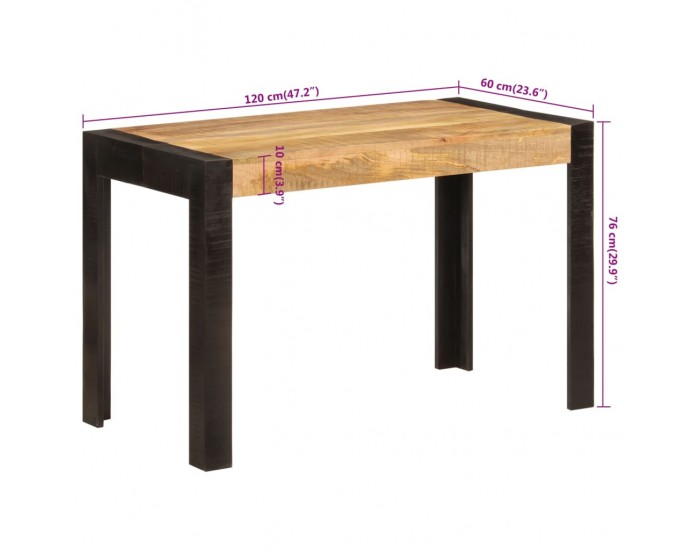 Sonata H Трапезна маса, 120x60x76 cм, мангово дърво масив