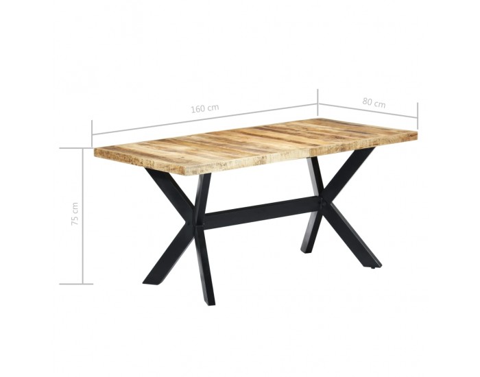 Sonata H Трапезна маса, 160x80х75 cм, грубо мангово дърво масив