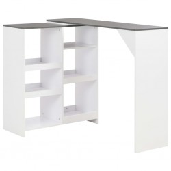 Sonata H Бар маса с подвижен рафт, бяла, 138x39x110 см - Трапезни маси