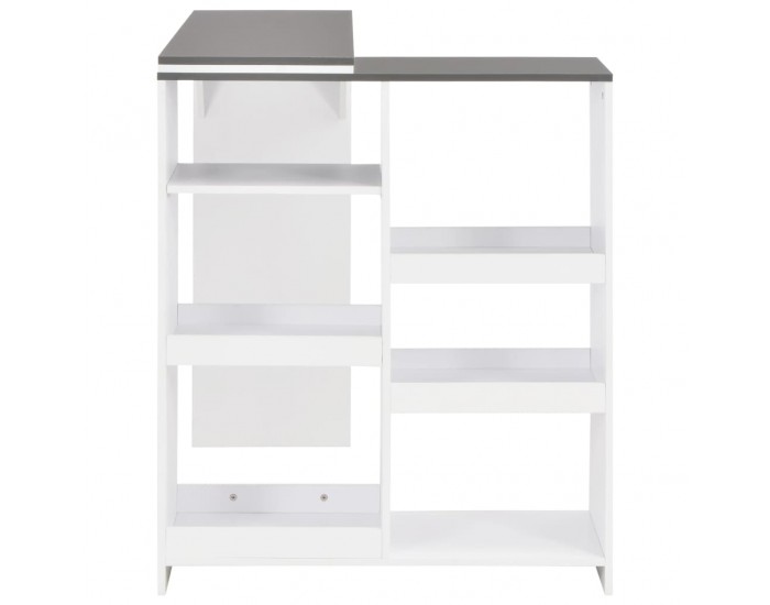 Sonata H Бар маса с подвижен рафт, бяла, 138x39x110 см