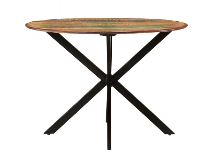 Sonata H Трапезна маса, Ø110x78 cм, регенерирано дърво масив и стомана