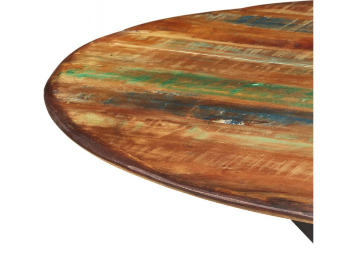 Sonata H Трапезна маса, Ø110x78 cм, регенерирано дърво масив и стомана