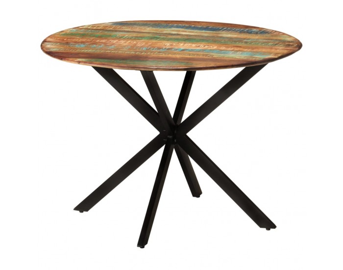 Sonata H Трапезна маса, Ø110x78 cм, регенерирано дърво масив и стомана