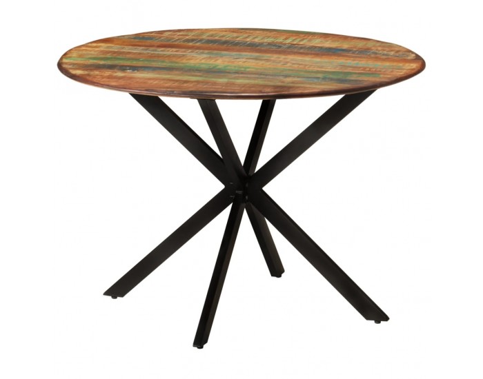 Sonata H Трапезна маса, Ø110x78 cм, регенерирано дърво масив и стомана