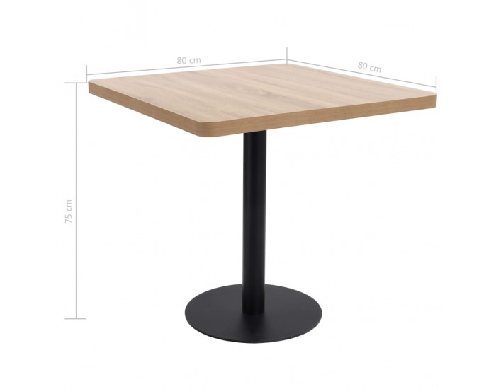 Sonata H Бистро маса, светлокафява, 80x80 см, МДФ