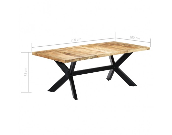 Sonata H Трапезна маса, 200x100x75 cм, мангово дърво масив