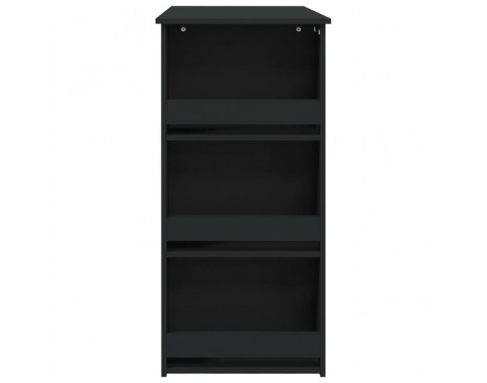 Sonata H Бар маса с рафтове, черна, 102x50x103,5 см, инженерно дърво