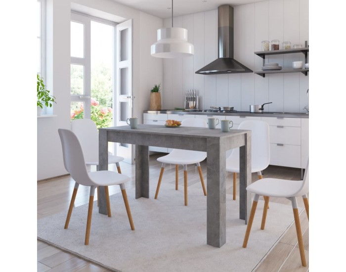 Sonata H Трапезна маса, бетонно сиво, 120x60x76 см, инженерно дърво