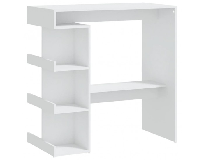 Sonata H Бар маса с рафтове, бяла, 100x50x101,5 см, инженерно дърво
