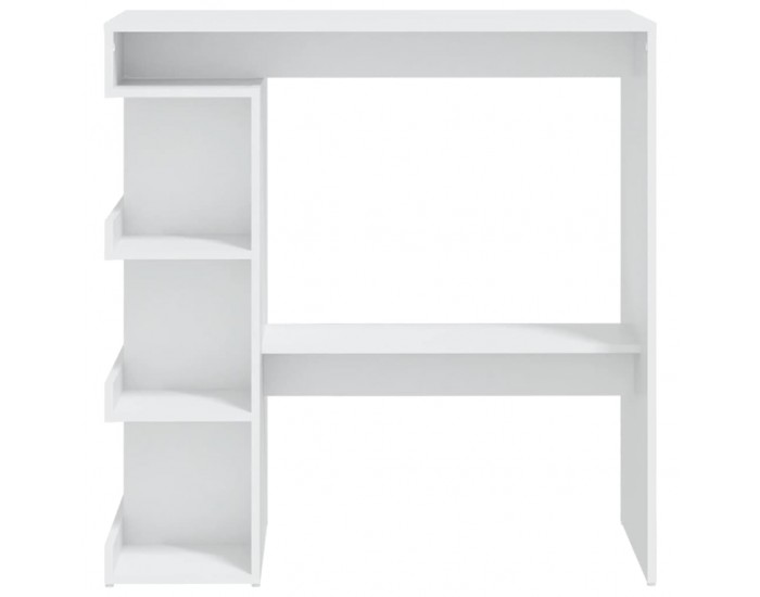 Sonata H Бар маса с рафтове, бяла, 100x50x101,5 см, инженерно дърво