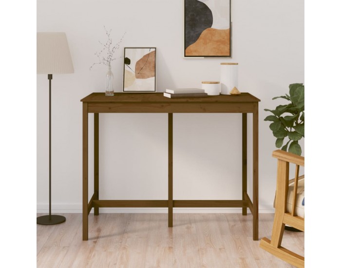 Sonata H Бар маса, меденокафява, 140x80x110 см, борово дърво масив