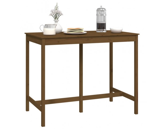 Sonata H Бар маса, меденокафява, 140x80x110 см, борово дърво масив