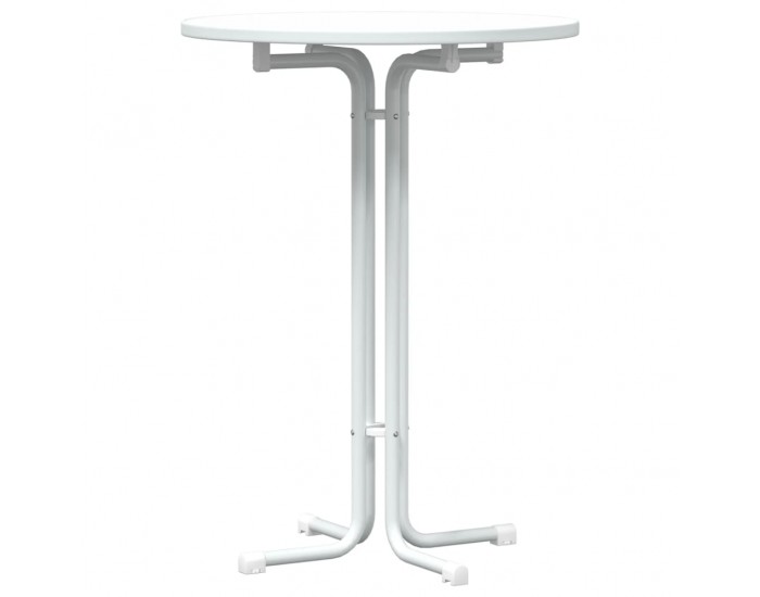 Sonata H Трапезна маса, бяла, Ø80x110 см, инженерно дърво и стомана