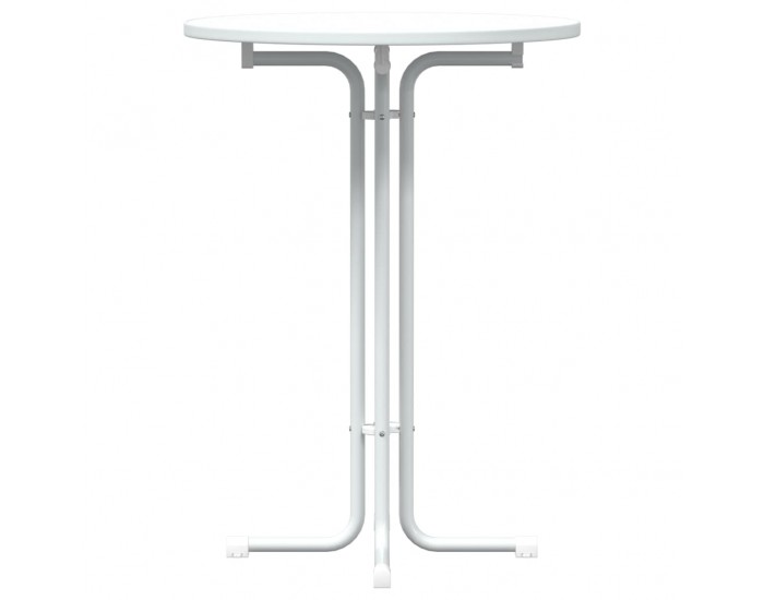 Sonata H Трапезна маса, бяла, Ø80x110 см, инженерно дърво и стомана