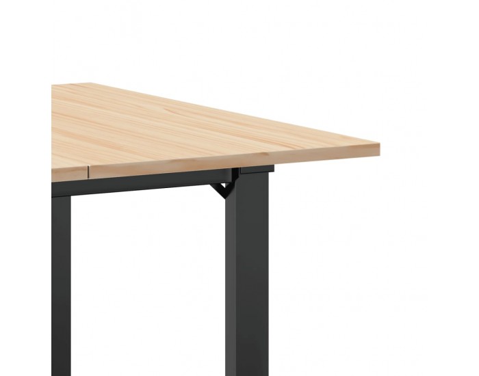 Sonata H Трапезна маса О-образна рамка 90x90x75 см бор масив и чугун