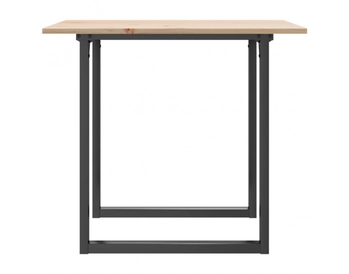 Sonata H Трапезна маса О-образна рамка 90x90x75 см бор масив и чугун