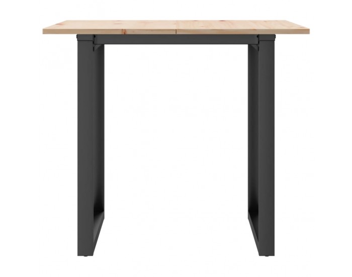 Sonata H Трапезна маса О-образна рамка 90x90x75 см бор масив и чугун