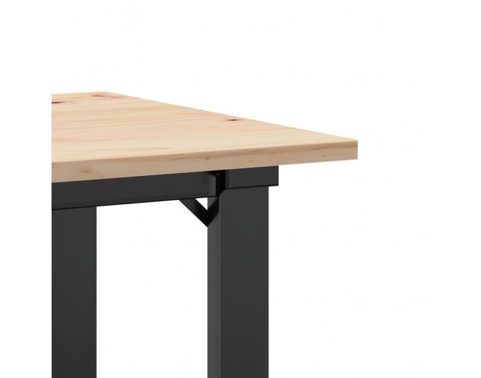 Sonata H Трапезна маса О-образна рамка 50x50x75 см бор масив и чугун