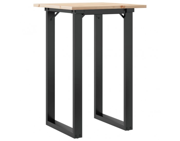 Sonata H Трапезна маса О-образна рамка 50x50x75 см бор масив и чугун