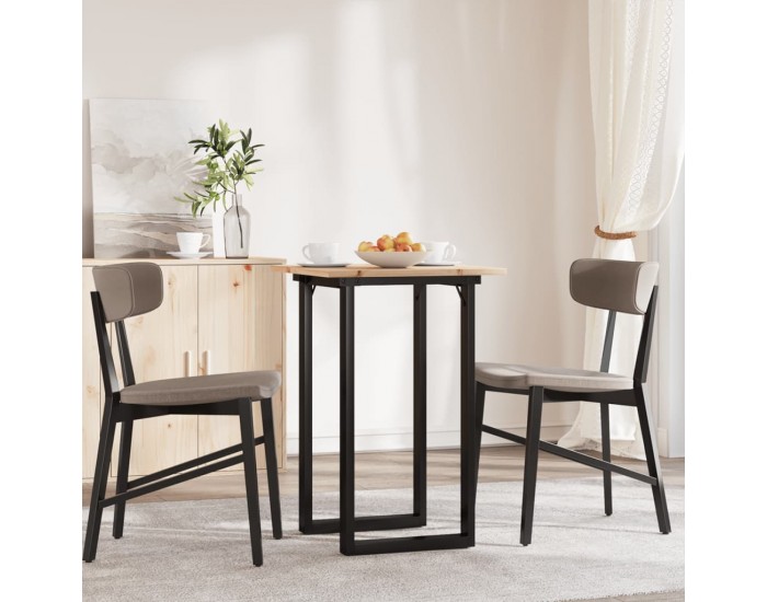 Sonata H Трапезна маса О-образна рамка 50x50x75 см бор масив и чугун