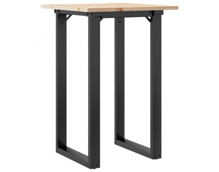 Sonata H Трапезна маса О-образна рамка 50x50x75 см бор масив и чугун