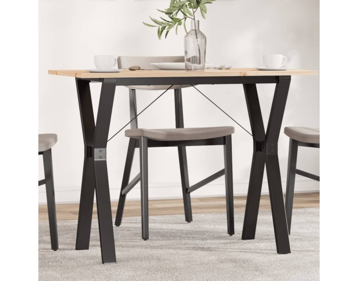 Sonata H Трапезна маса Y-образна рамка 100x50x75 см бор масив и чугун