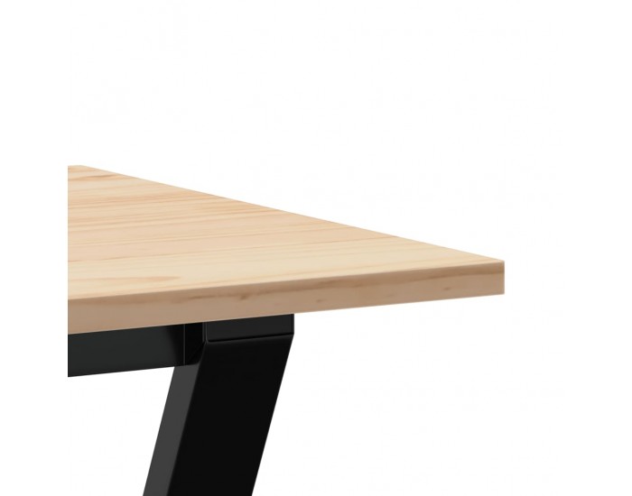 Sonata H Трапезна маса Y-образна рамка 100x50x75 см бор масив и чугун