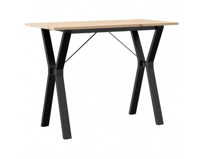 Sonata H Трапезна маса Y-образна рамка 100x50x75 см бор масив и чугун