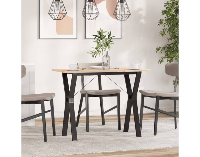 Sonata H Трапезна маса Y-образна рамка 100x50x75 см бор масив и чугун