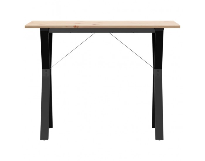 Sonata H Трапезна маса Y-образна рамка 100x50x75 см бор масив и чугун