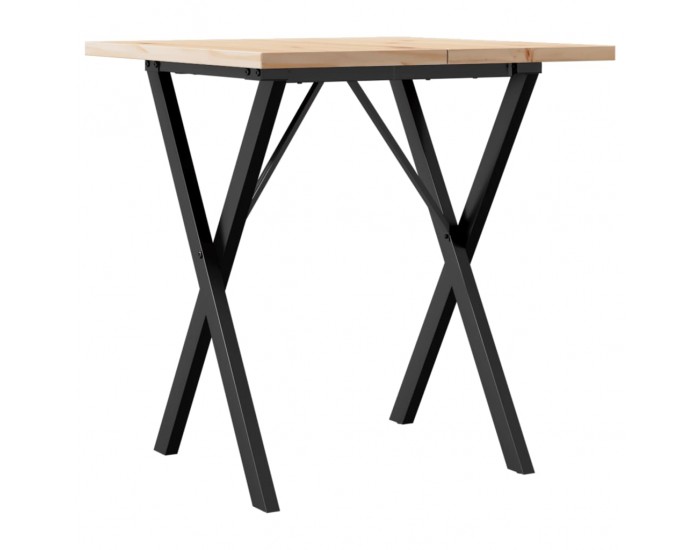 Sonata H Трапезна маса X-образна рамка 70x70x75,5 см бор масив и чугун