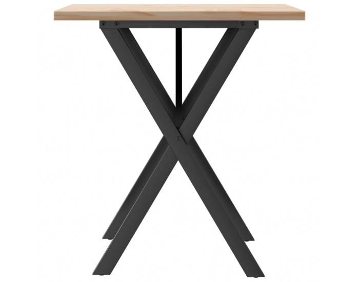 Sonata H Трапезна маса X-образна рамка 70x70x75,5 см бор масив и чугун