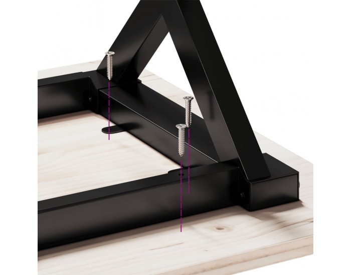 Sonata H Трапезна маса X-образна рамка 160x80x75,5 см бор масив и чугун