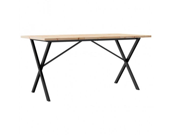 Sonata H Трапезна маса X-образна рамка 160x80x75,5 см бор масив и чугун