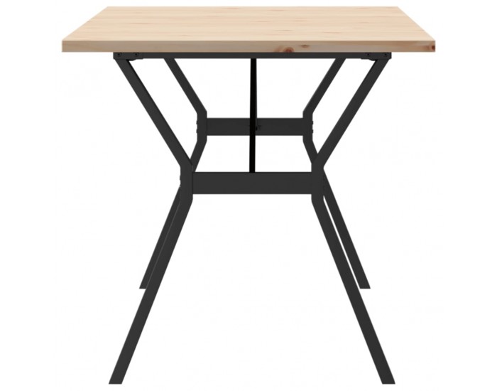 Sonata H Трапезна маса Y-образна рамка 140x80x75,5 см бор масив и чугун