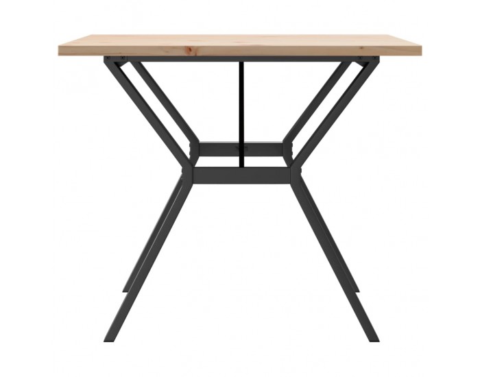 Sonata H Трапезна маса Y-образна рамка 90x90x75,5 см бор масив и чугун