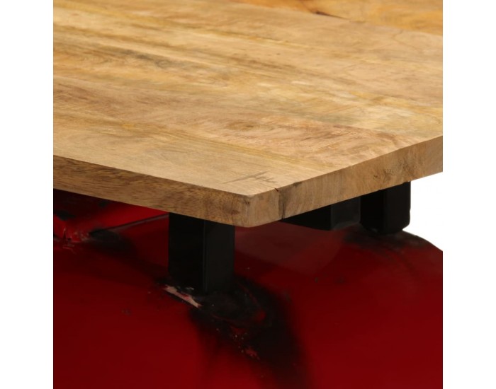 Sonata H Бар маса трактор червен и кафяв 55x120x107 см манго дърво масив