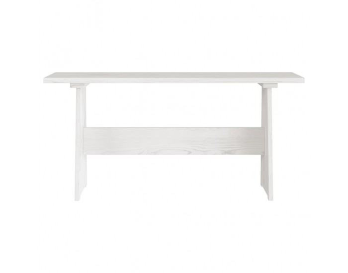 Sonata H Трапезна маса с пейка REINE, бяла, борово дърво масив