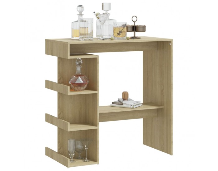 Sonata H Бар маса с рафтове сонома дъб 100x50x101,5 см инженерно дърво