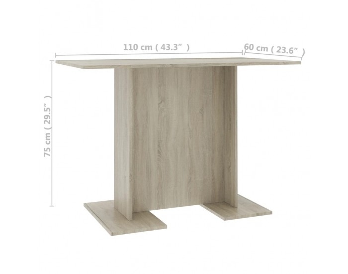 Sonata H Трапезна маса, дъб сонома, 110x60x75 см, инженерно дърво