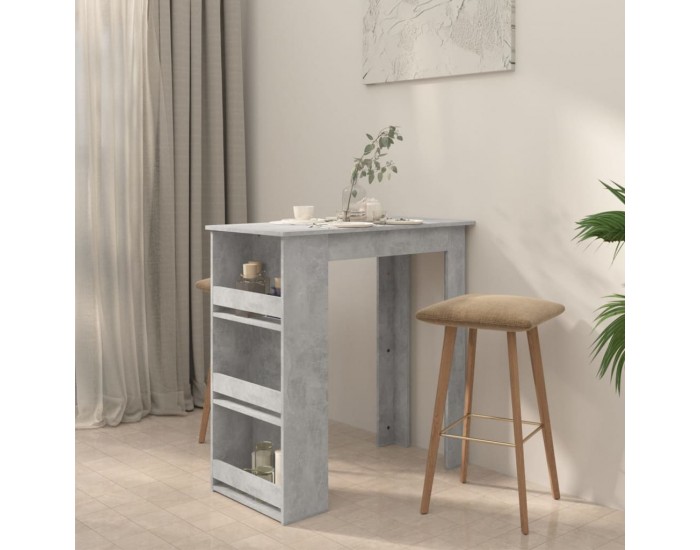 Sonata H Бар маса с рафт за съхранение, бетонно сива, 102x50x103,5 см