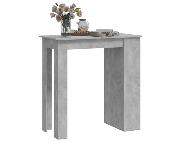 Sonata H Бар маса с рафт за съхранение, бетонно сива, 102x50x103,5 см