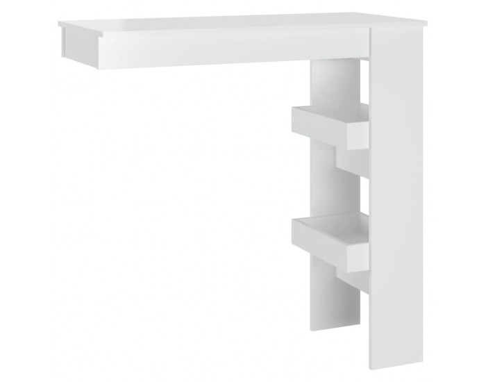Sonata H Стенна бар маса, Бял гланц, 102x45x103,5 см, инженерно дърво