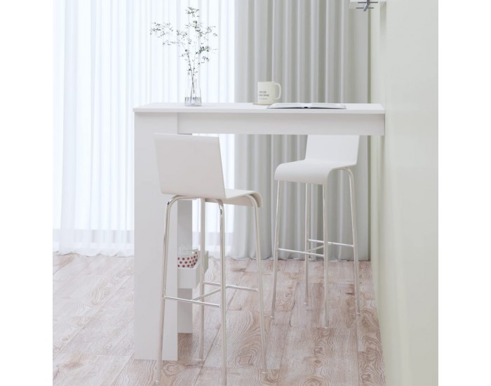 Sonata H Стенна бар маса, Бял гланц, 102x45x103,5 см, инженерно дърво