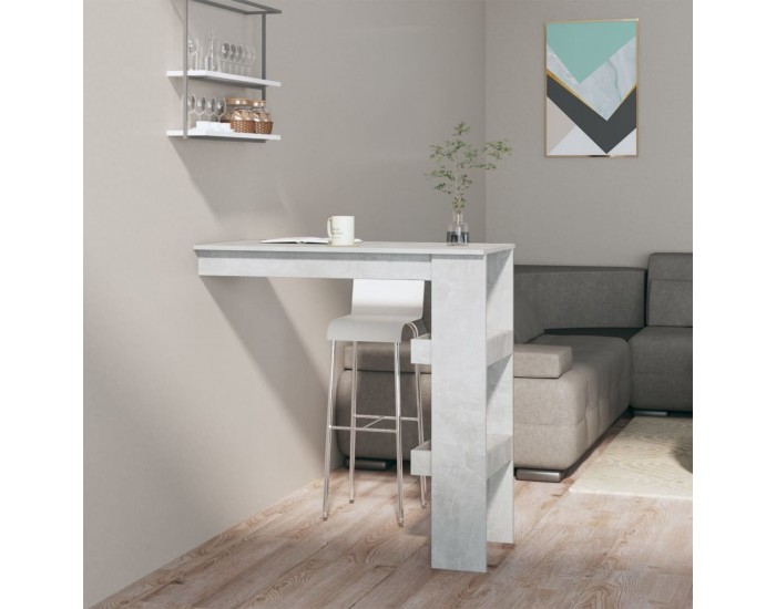 Sonata H Стенна бар маса,Бетонно сиво, 102x45x103,5 см, инженерно дърво