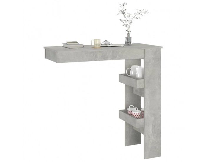 Sonata H Стенна бар маса,Бетонно сиво, 102x45x103,5 см, инженерно дърво