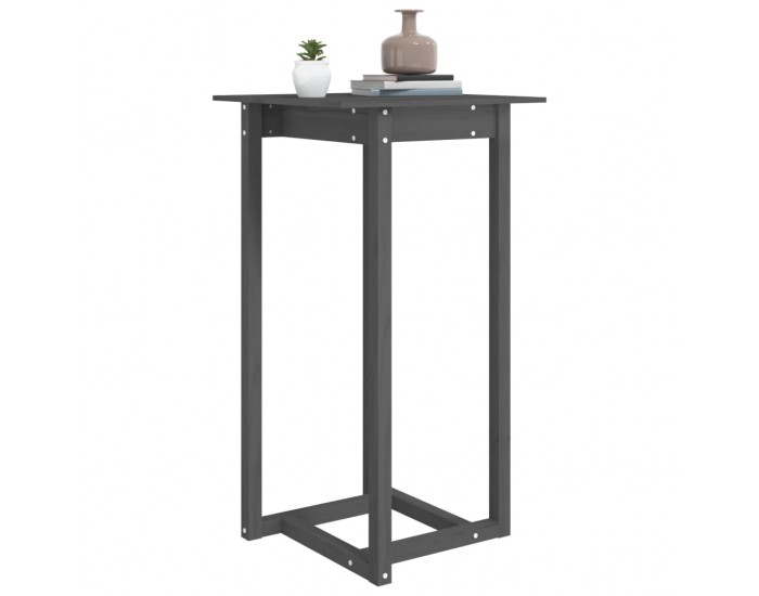 Sonata H Бар маса, сива, 60x60x110 см, борово дърво масив