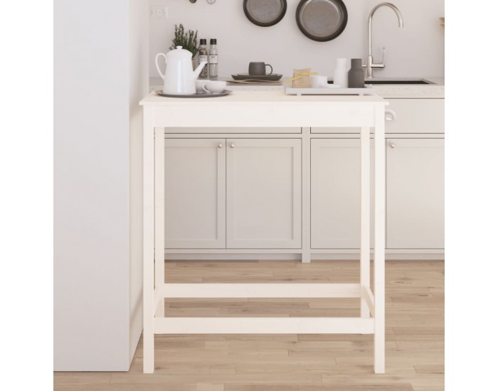 Sonata H Бар маса, бяла, 100x50x110 см, борово дърво масив