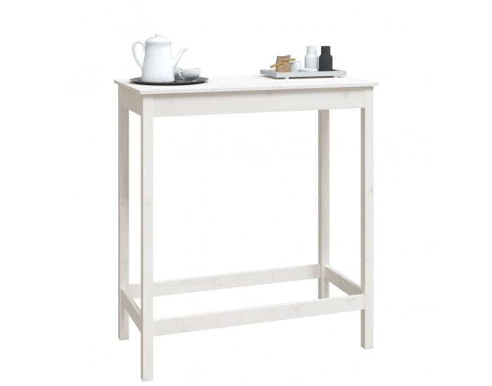 Sonata H Бар маса, бяла, 100x50x110 см, борово дърво масив